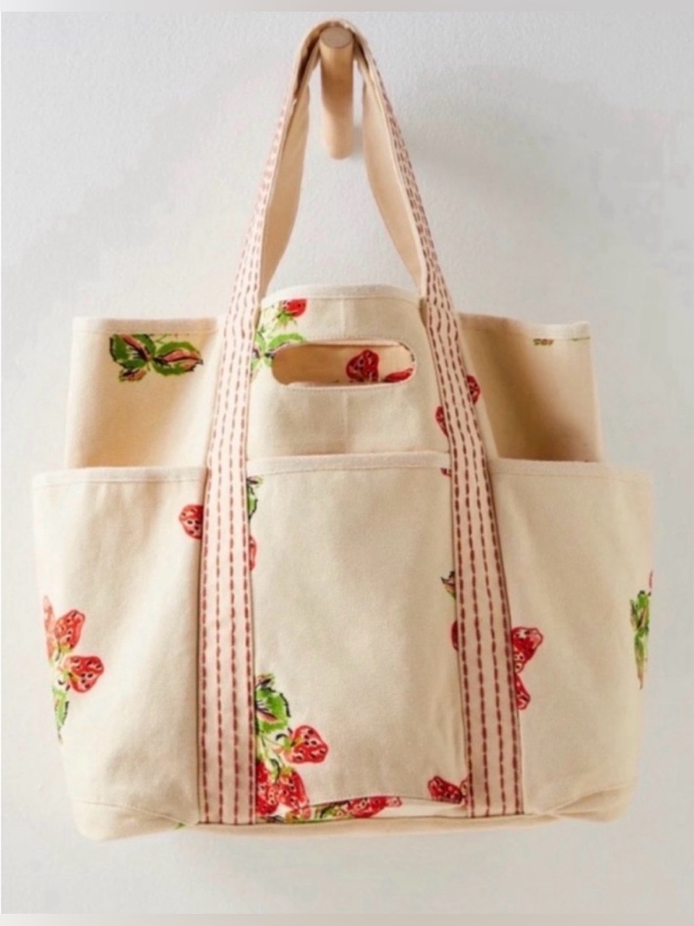 Free People Strawberry Caravan Canvas Tote ๐New with tags!!๐ฅ - Picture 8 of 16